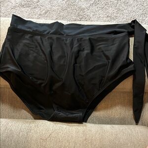 High-Waist Black Bikini Bottoms with tie large